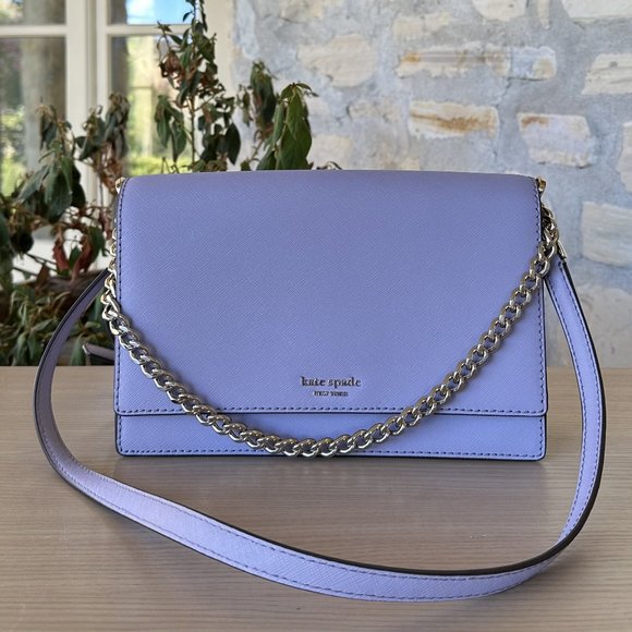 Kate Spade Convertible Crossbody Bag Leather Cameron Icylavender (529) NWT Women - Picture 1 of 6